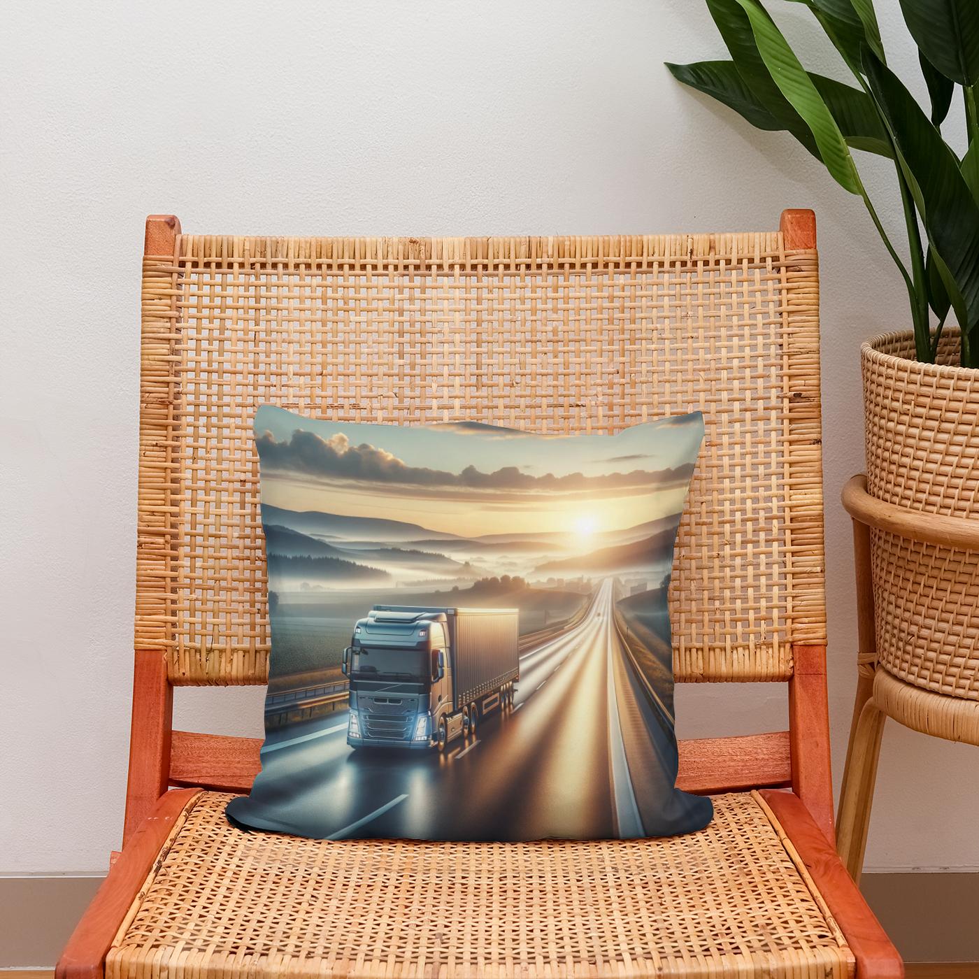 Dawn on the Autobahn Cotton Cushion