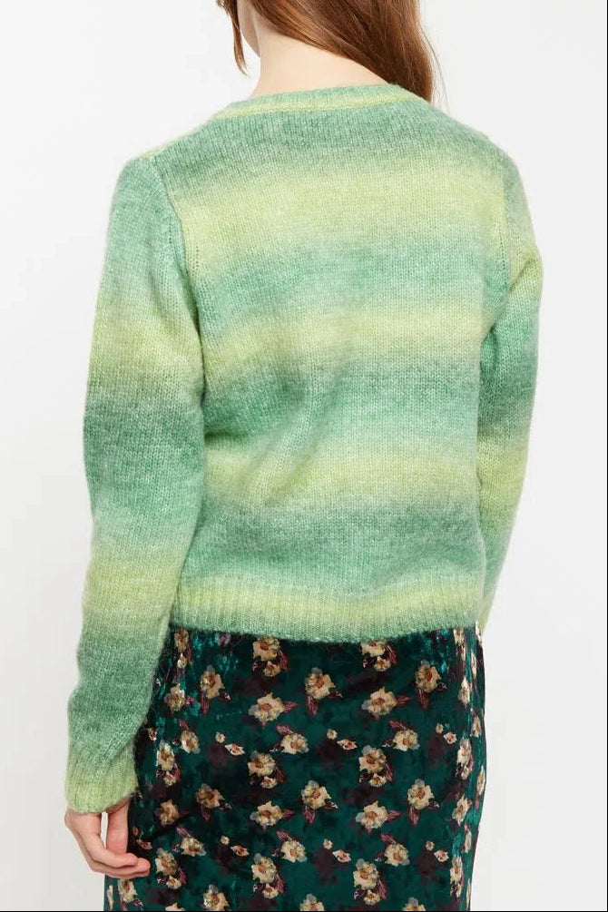 Thao V Neck Space Dyed Cardigan