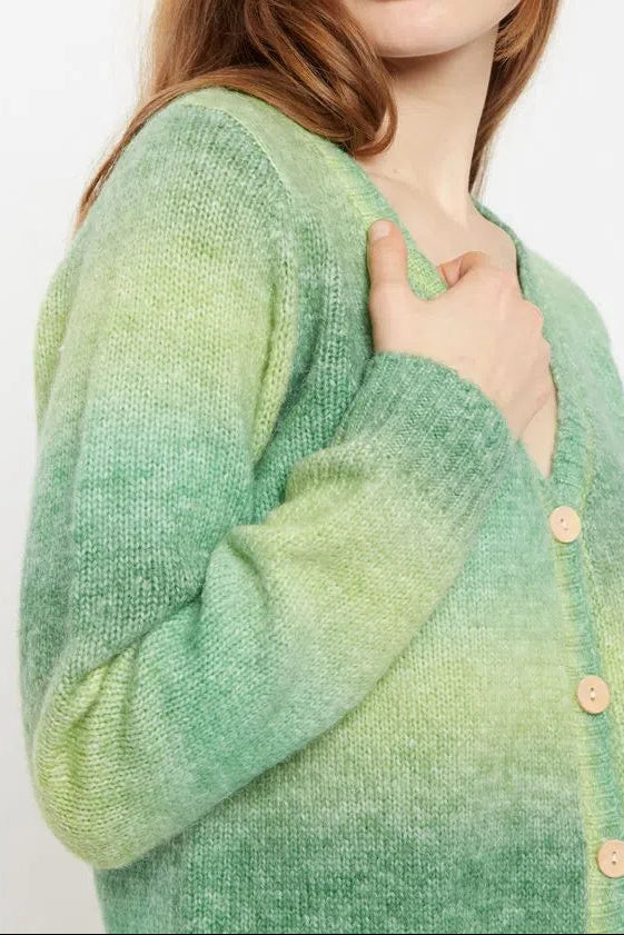 Thao V Neck Space Dyed Cardigan