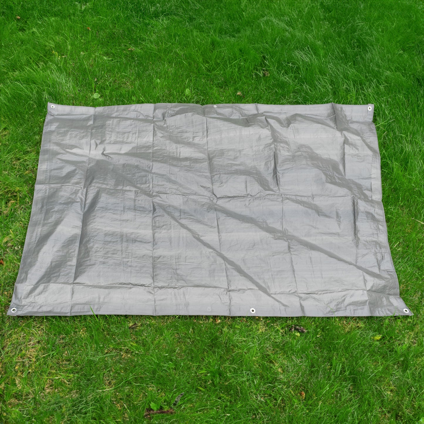 Grey S-Grade Tarpaulin with 10 x Bungee Balls (Black)