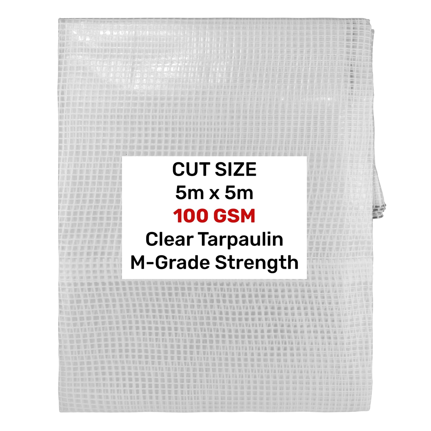 Clear M-Grade Tarpaulin 5m x 5m