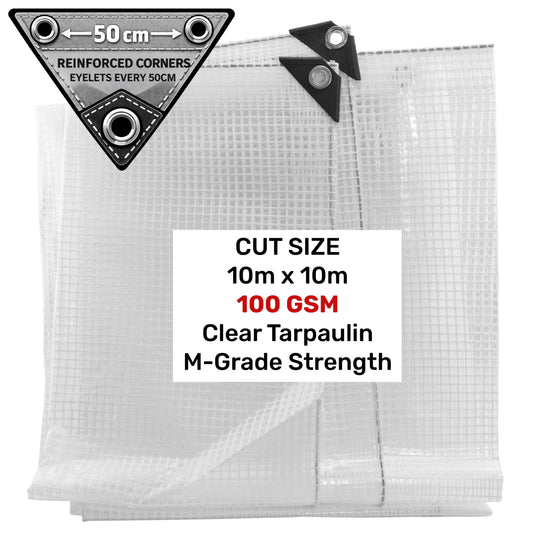 Clear M-Grade Tarpaulin 10m x 10m