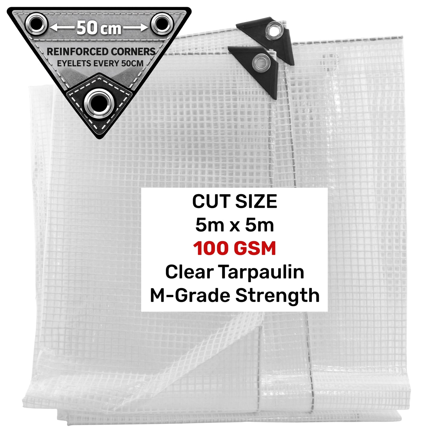 Clear M-Grade Tarpaulin 5m x 5m