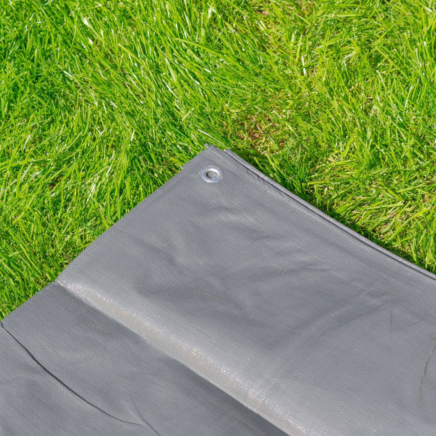 Grey L-Grade Tarpaulin with 20 x 4" Bungee Balls (White)