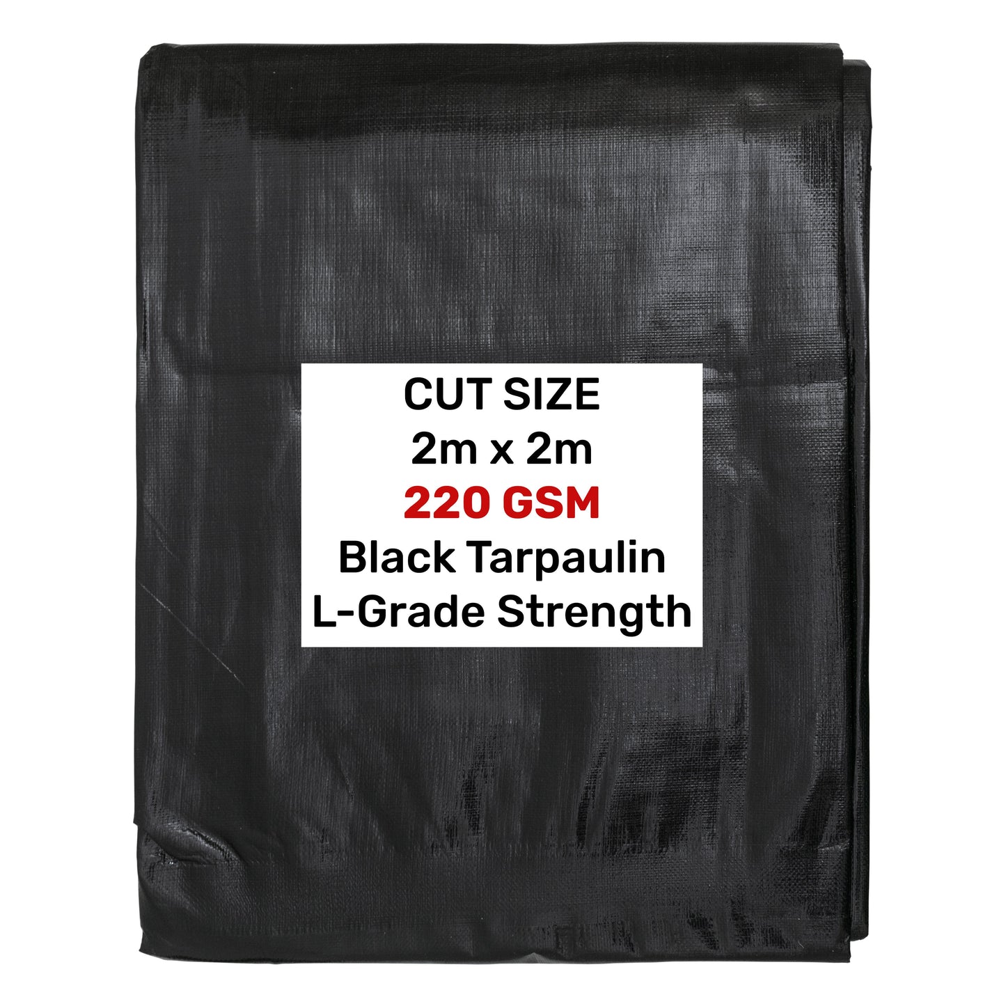 Black/Silver L-Grade Tarpaulin 2m x 2m