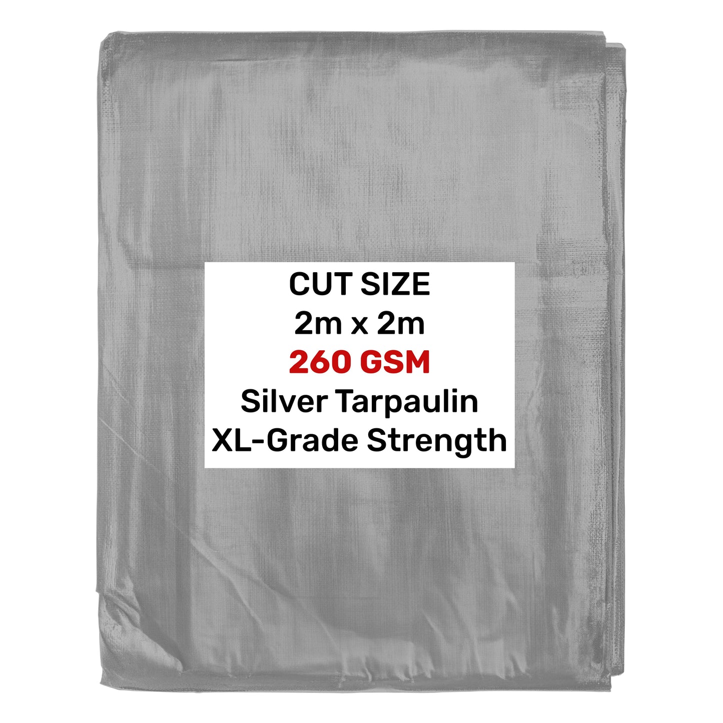 Silver XL-Grade Tarpaulin 2m x 2m