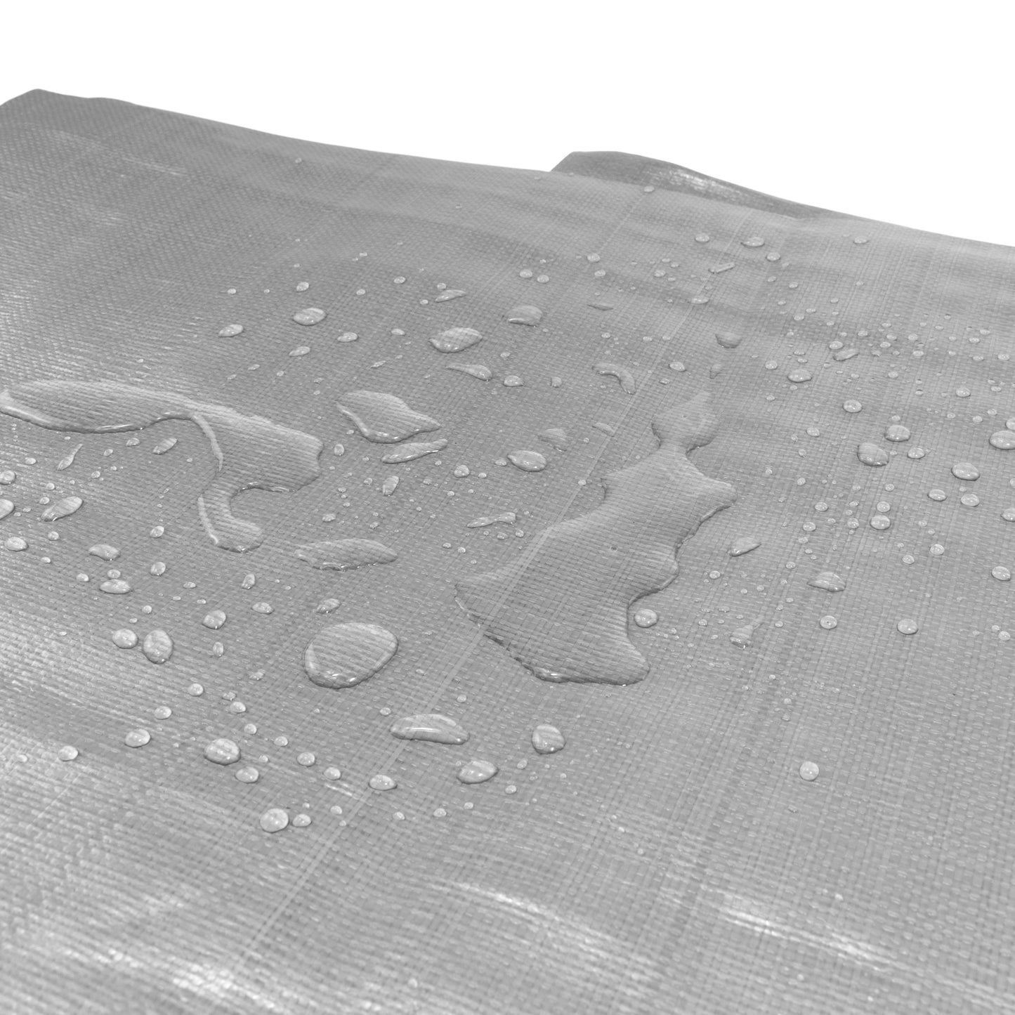 Silver XL-Grade Tarpaulin with 10m of 6mm Bungee Rope and 10 x Slide Type Tarp Clips