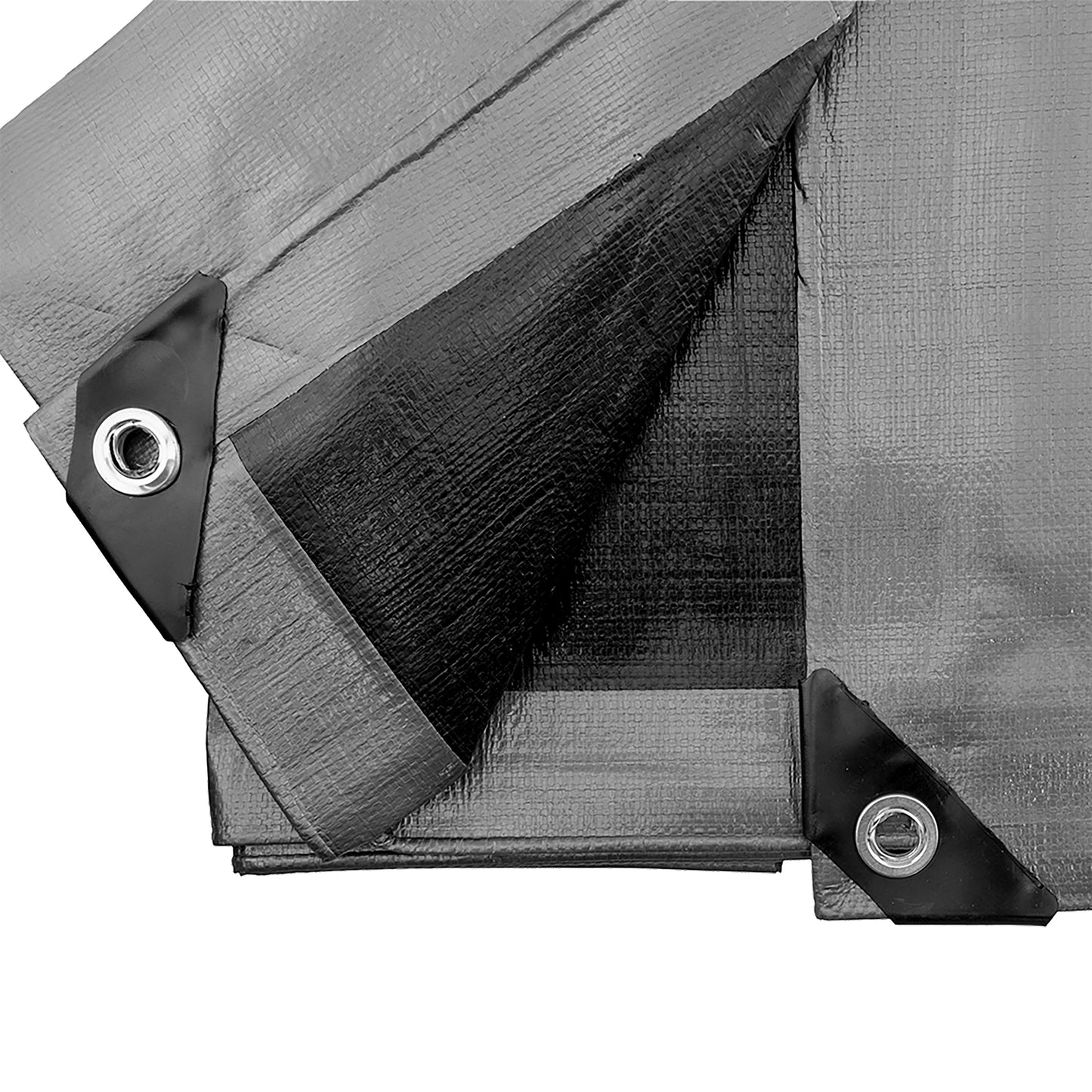 Silver XL-Grade Tarpaulin with 10 x 6" Bungee Balls (Black)