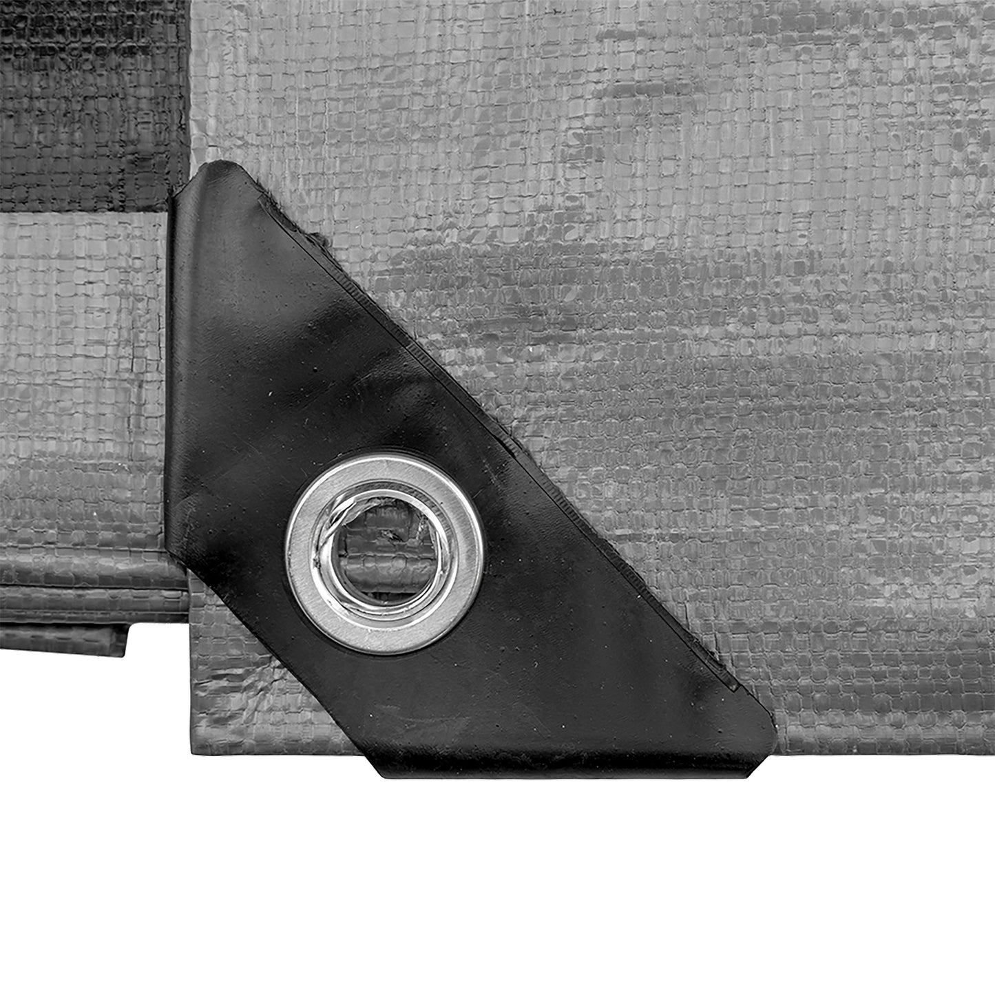 Silver XL-Grade Tarpaulin with 10 x 6" Bungee Balls (Black) and 10 x Screw Type Tarp Clips