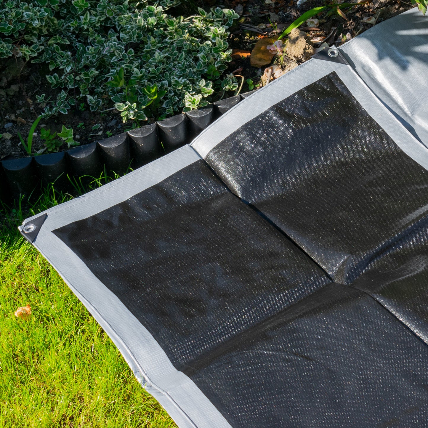 Silver XL-Grade Tarpaulin with 20 x 4" Bungee Balls (White)