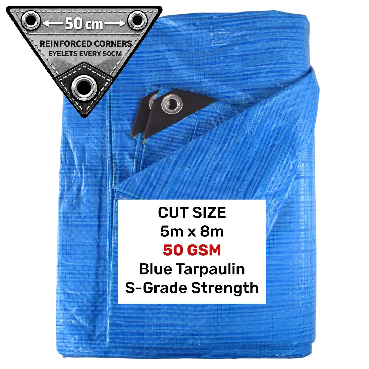 Blue S-Grade Tarpaulin 5m x 8m
