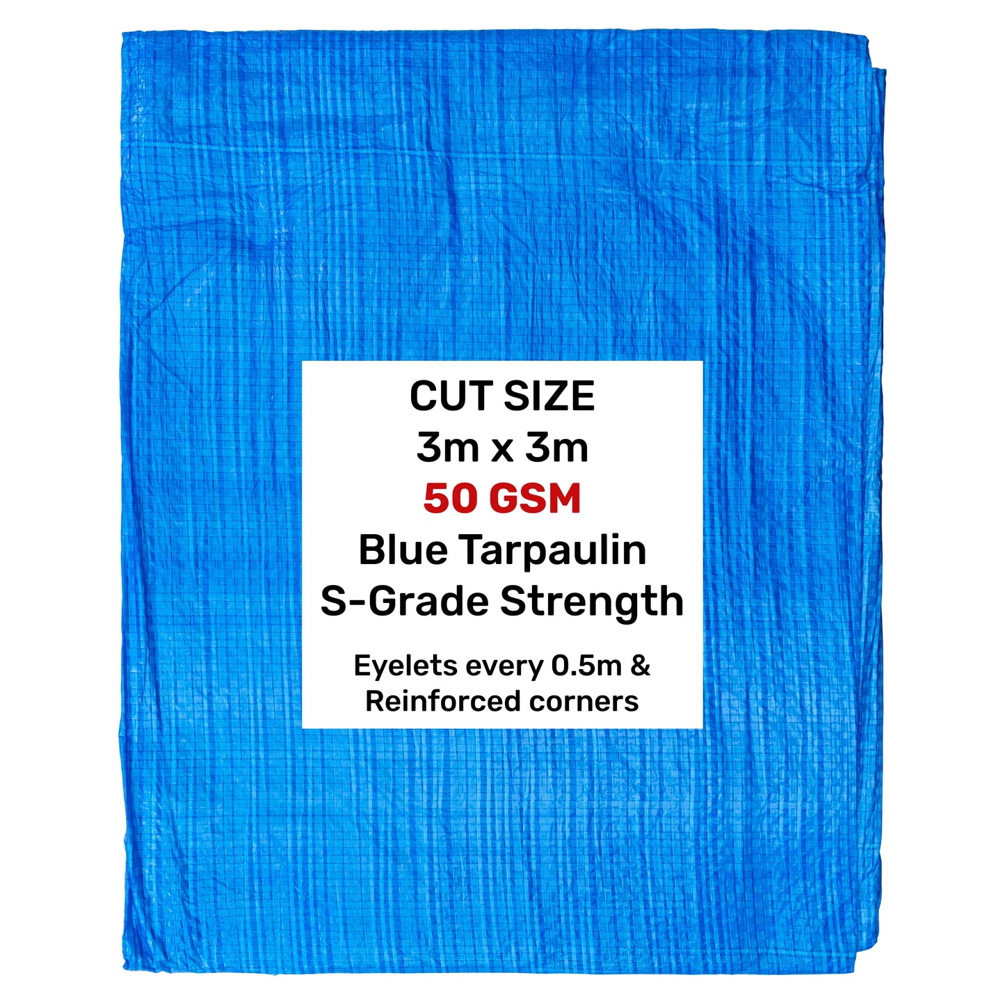 Blue S-Grade Tarpaulin 3m x 3m