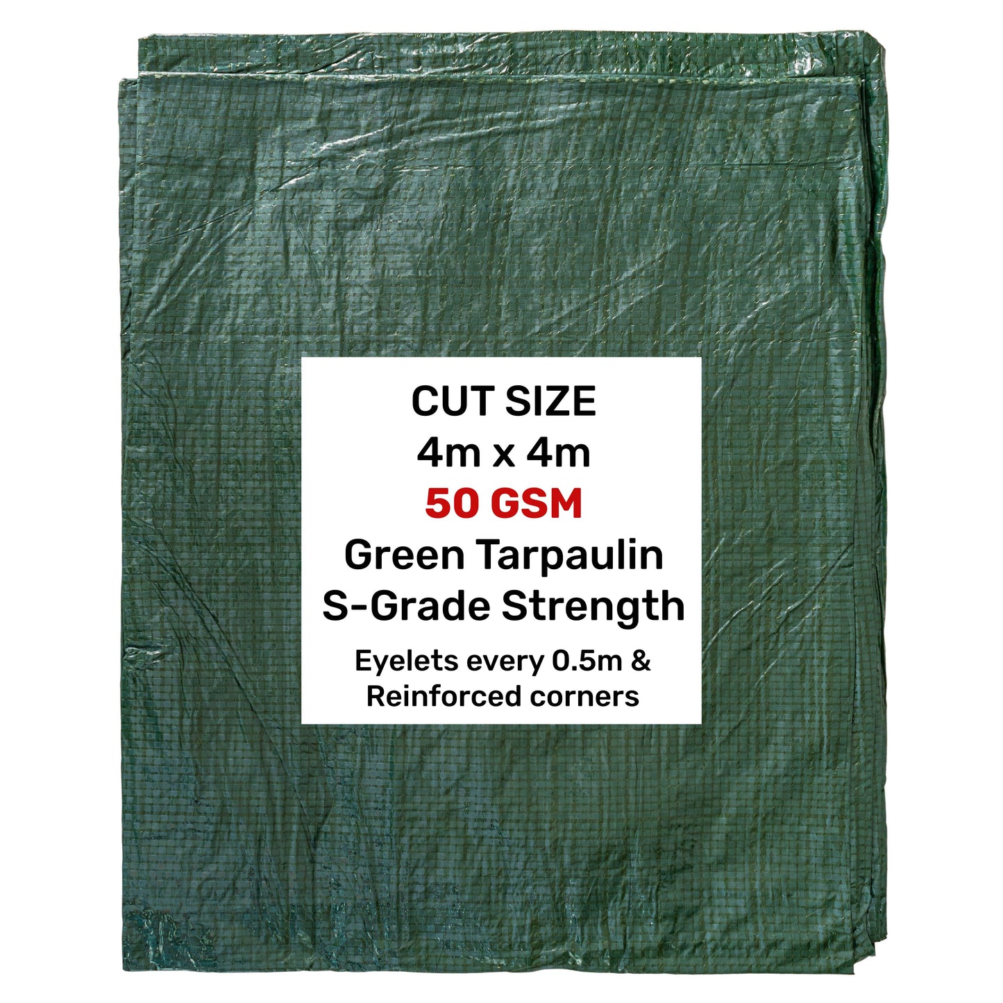 Green S-Grade Tarpaulin 4m x 4m