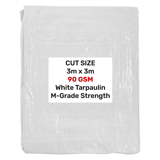 White M-Grade Tarpaulin 3m x 3m