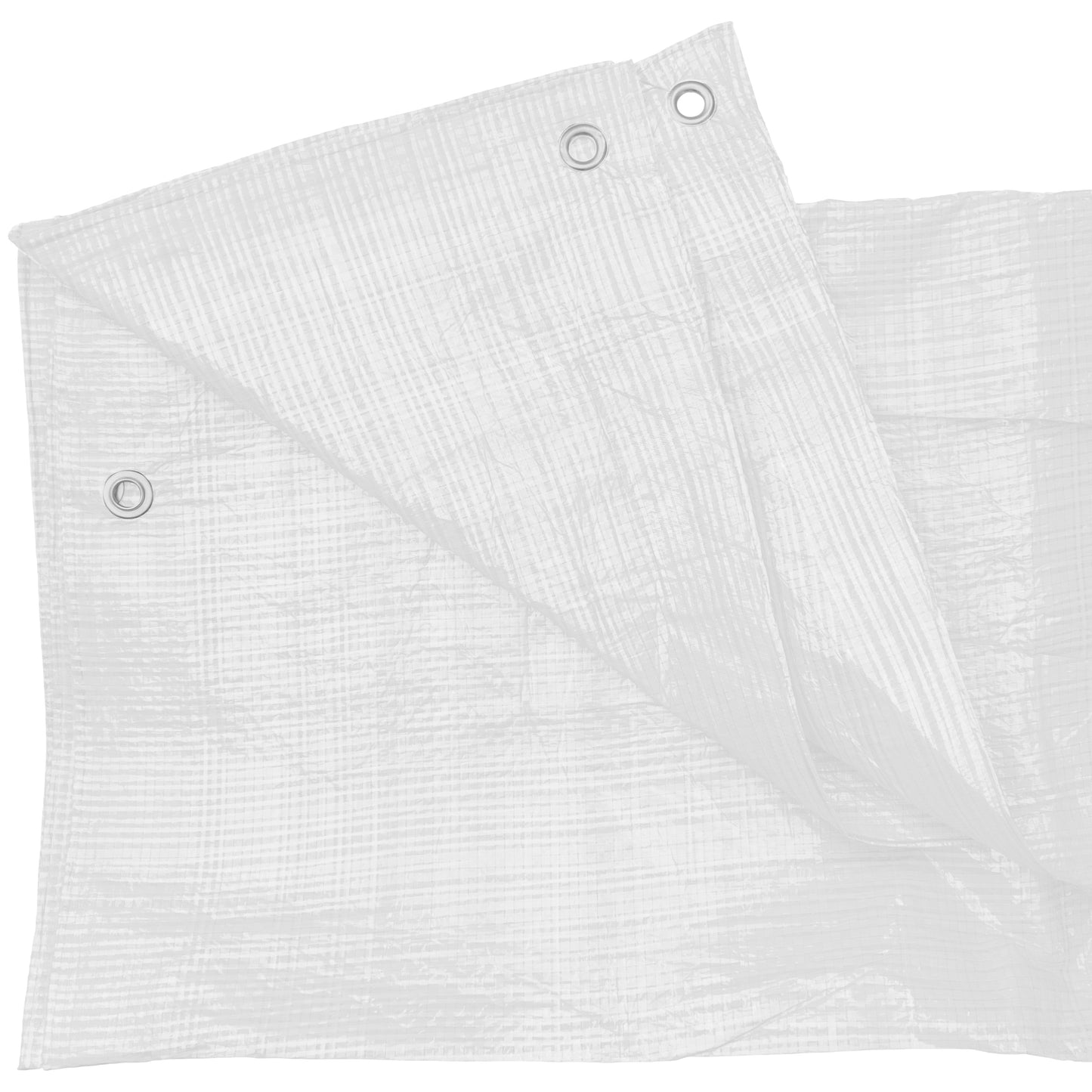 White M-Grade Tarpaulin with 10 Metres of 8mm Bungee Rope