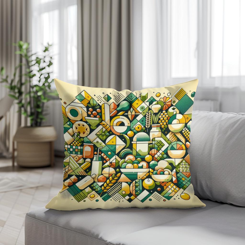 Culinary Mosaic Cotton Cushion
