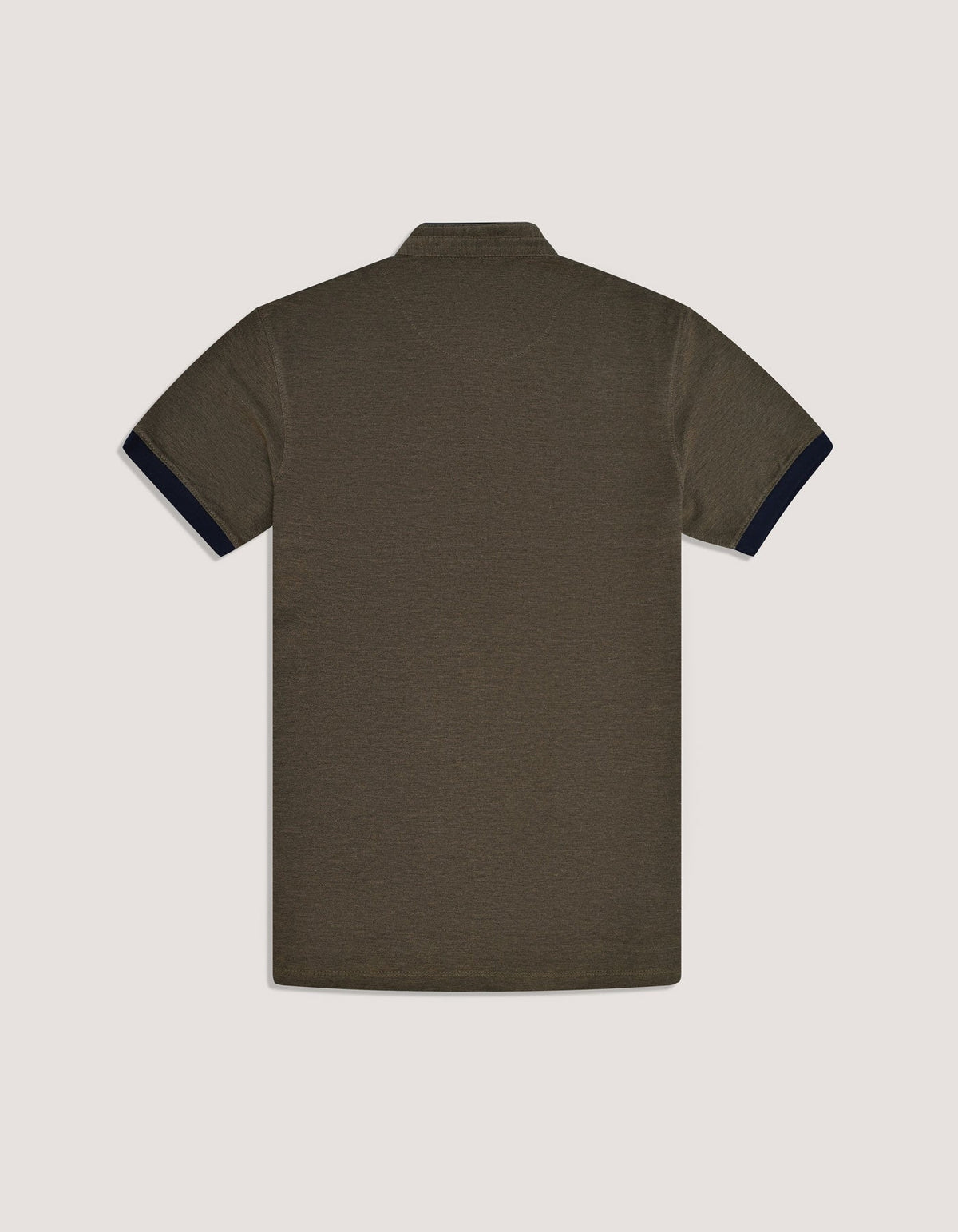 Contrast Navy Stand Collar Polo Shirt