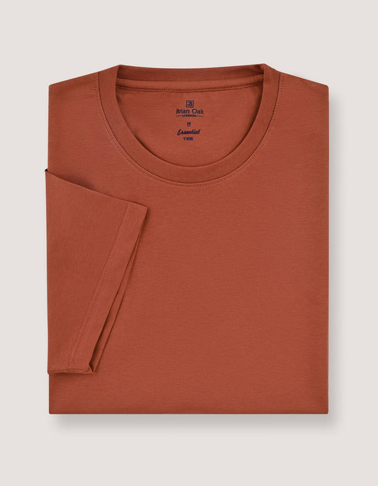 Rust Plain Cotton T-Shirt
