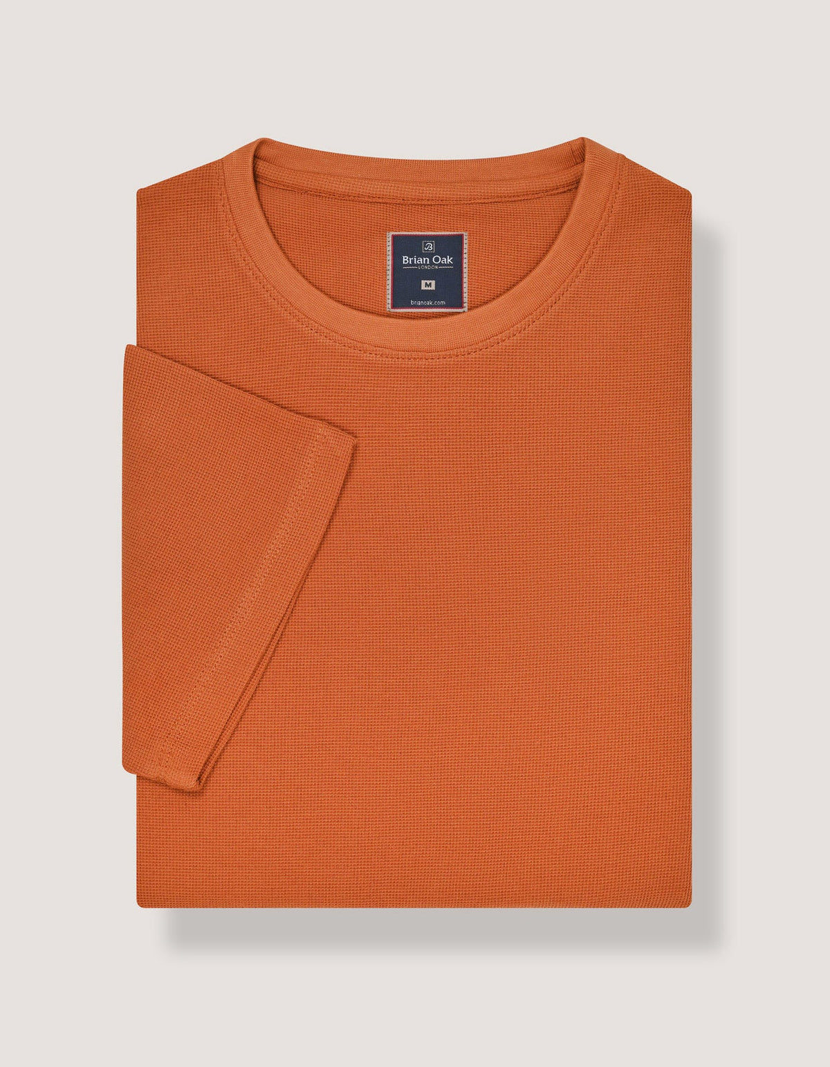 Fiery Rust Textured Cotton T-Shirt