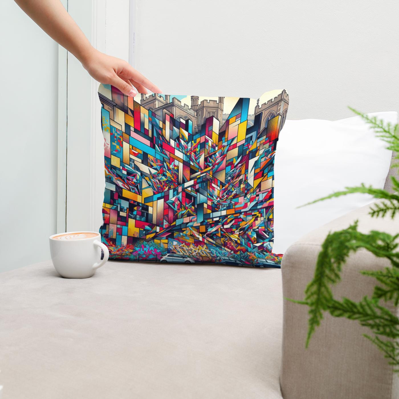 Bristol Cubist Streets Cotton Cushion