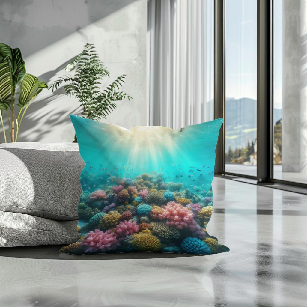 Coral Reef Serenity Cotton Cushion