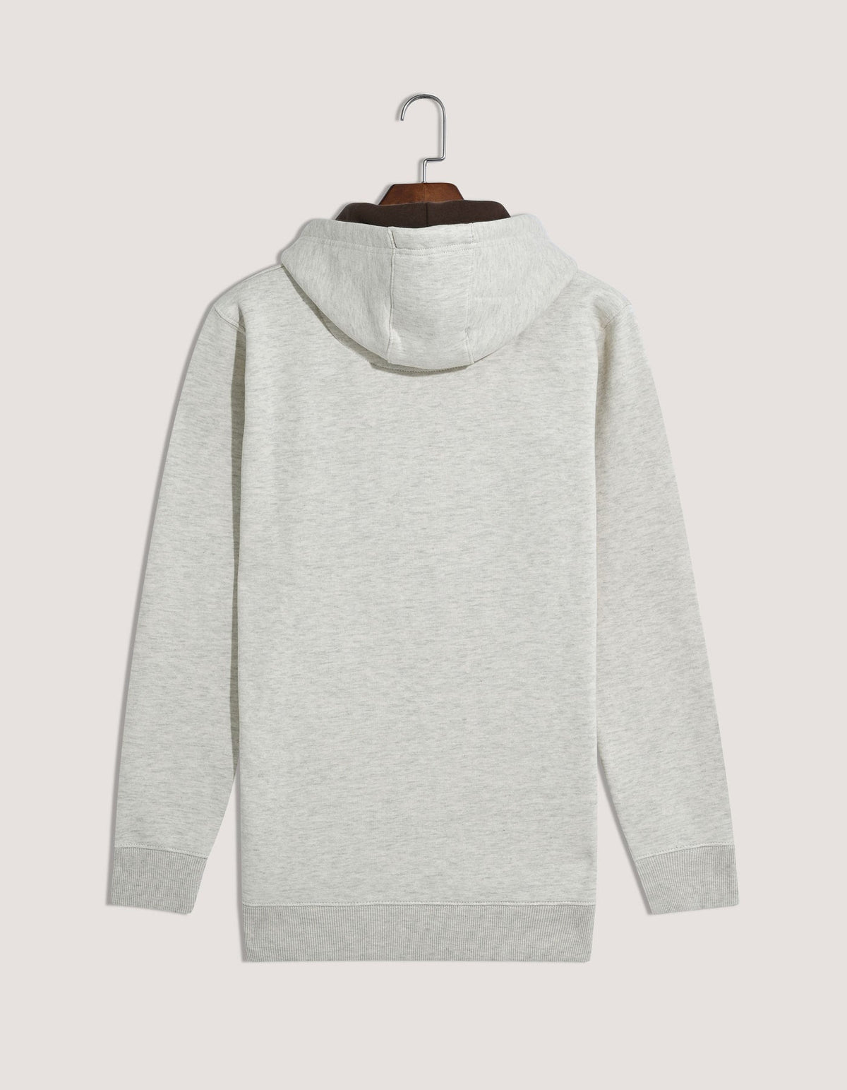 Oatmeal Plain Pullover Fleece Hoodie
