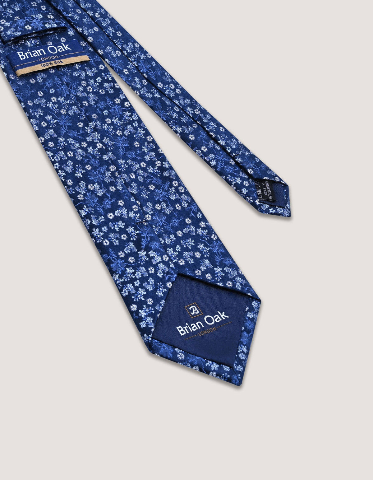 Ink Blue Floral Silk Tie