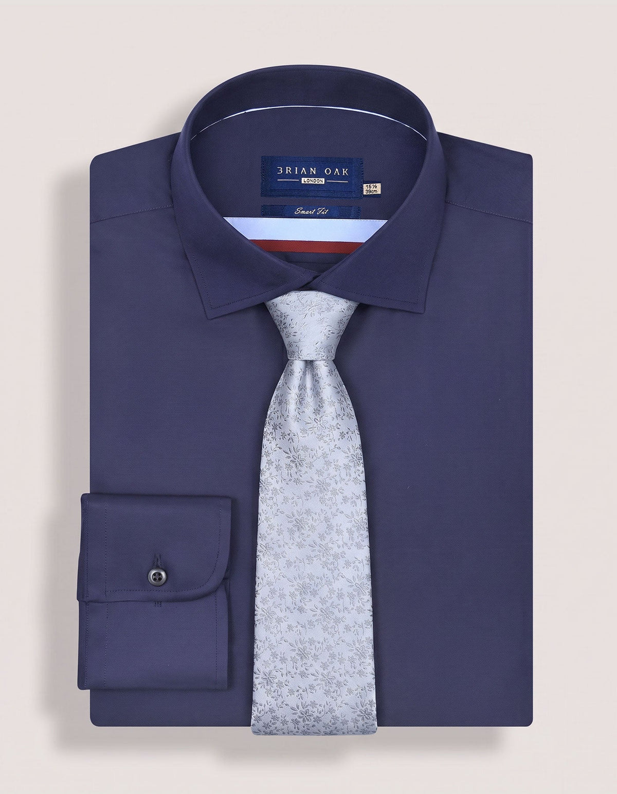 Silver Floral Silk Tie