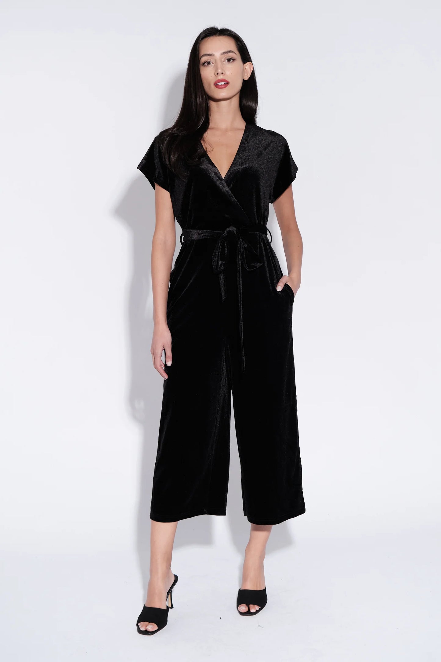 Tiffany Velvet Jumpsuit in Black