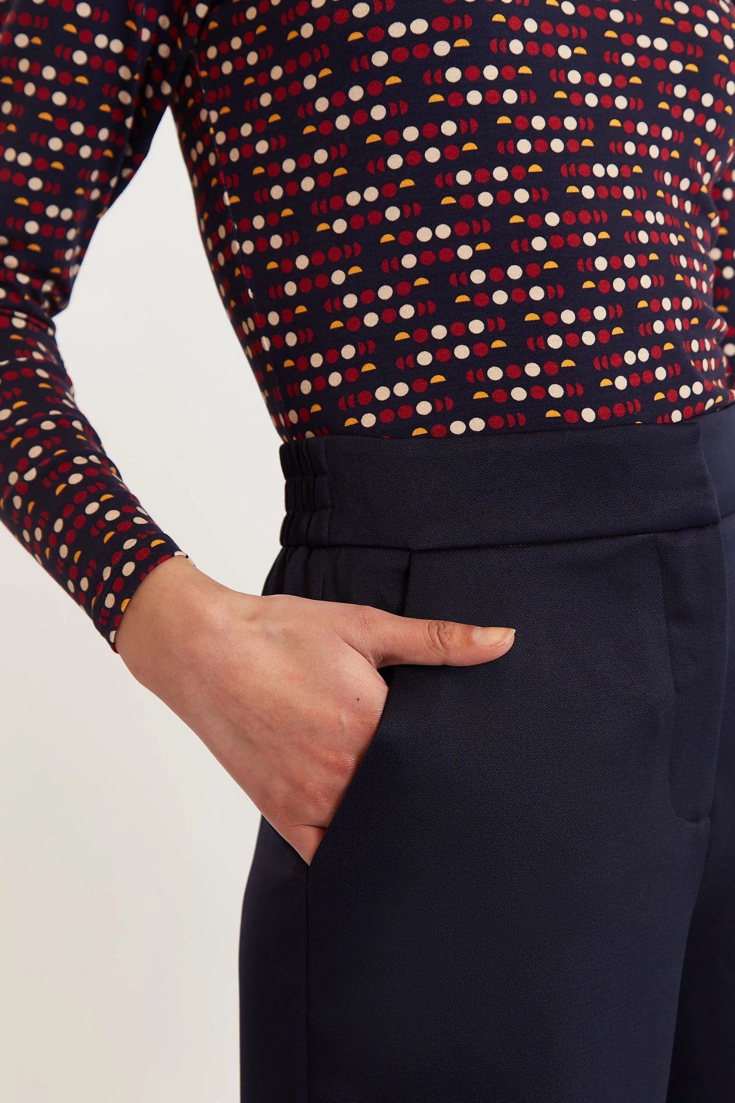 Tilde Sustainable Satin Back Crepe Wide Leg Trousers - Navy