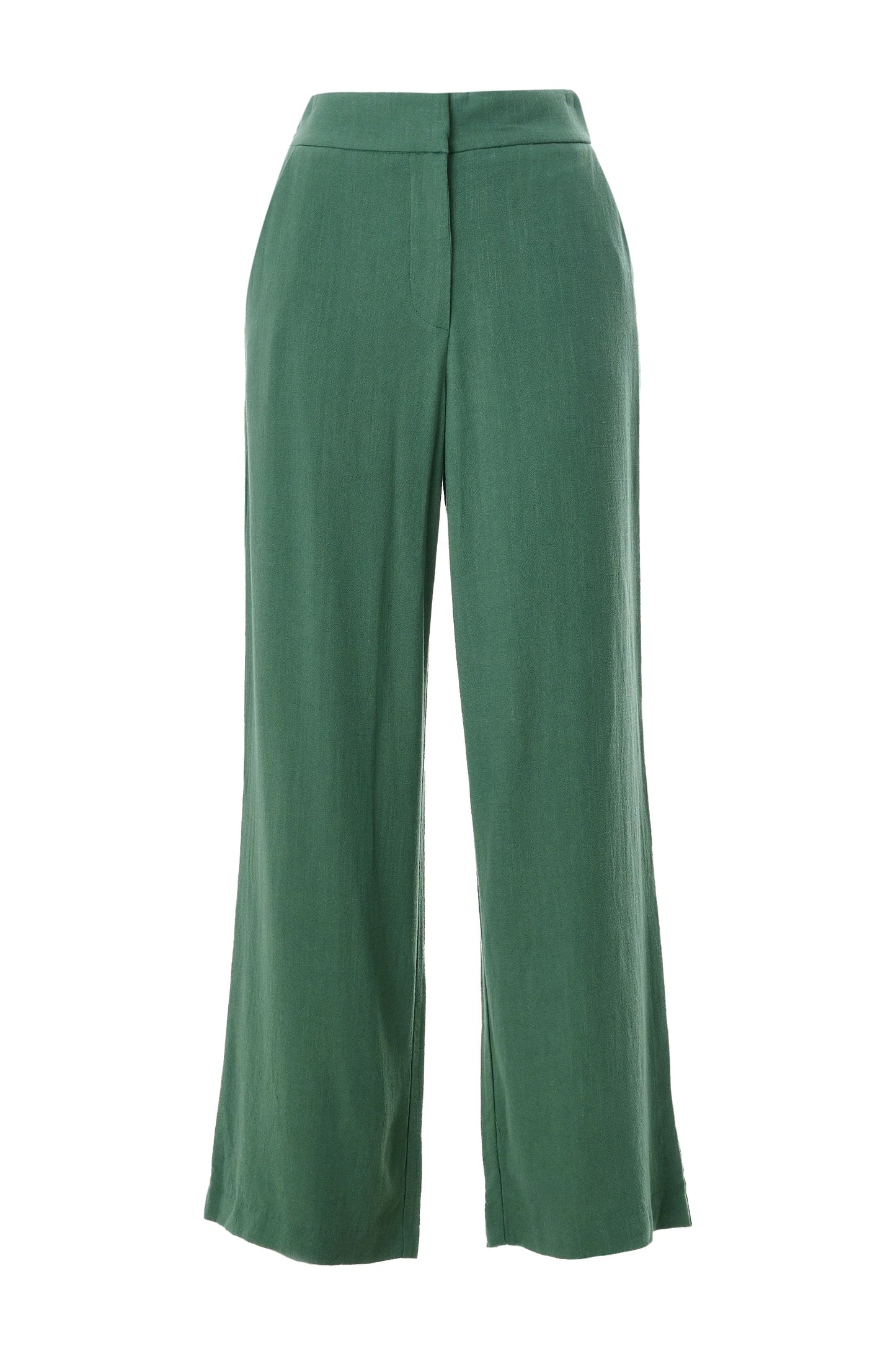 Tilde Linen Mix Wide Leg Trousers - Green