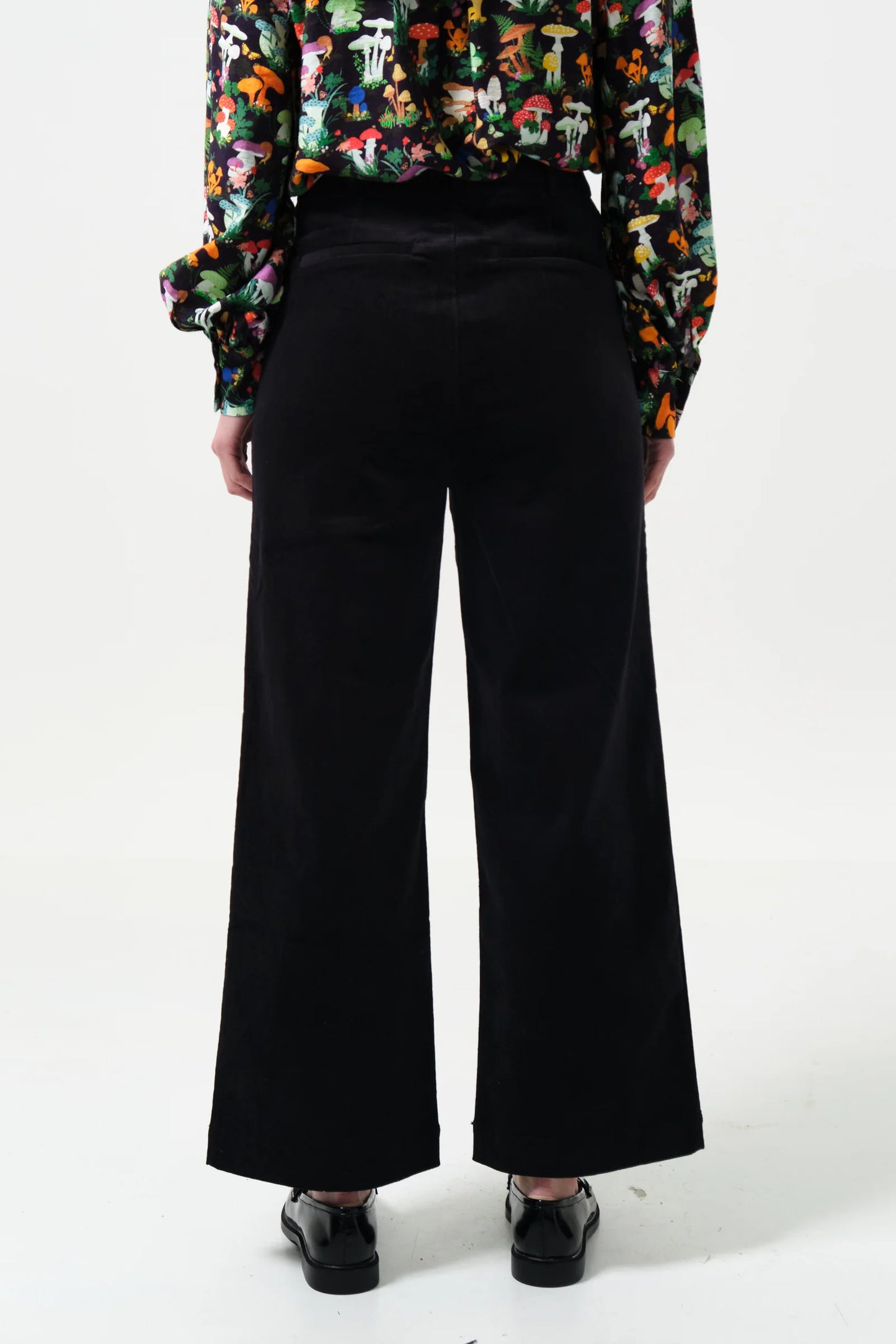 Tim Baby Cord Straight Cut Trousers - Black