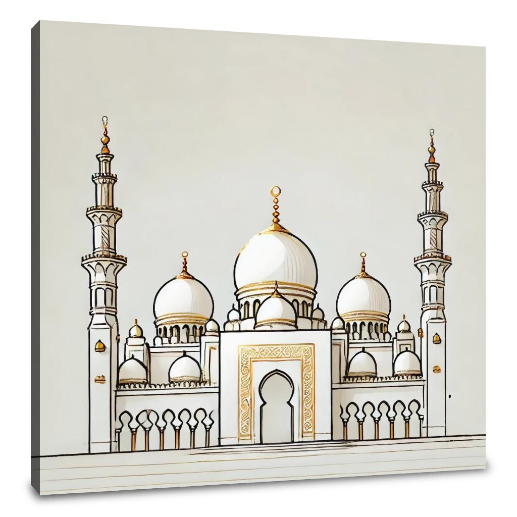 Golden Accents Islamic Temple Canvas
