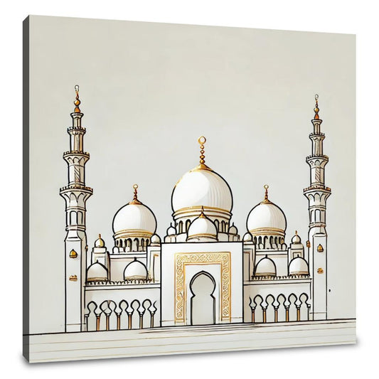 Golden Accents Islamic Temple Canvas