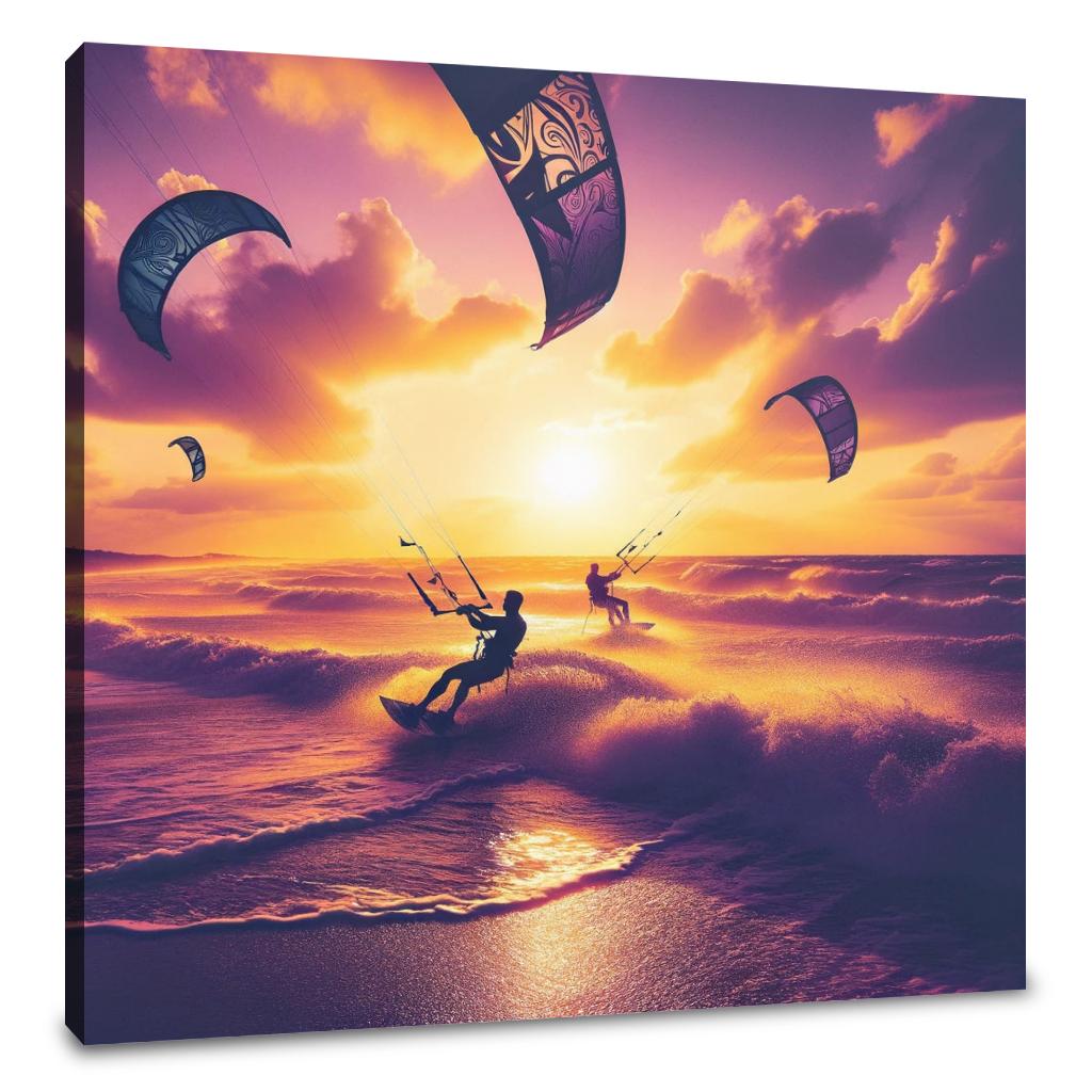 Summer Dusk Kitesurf Canvas