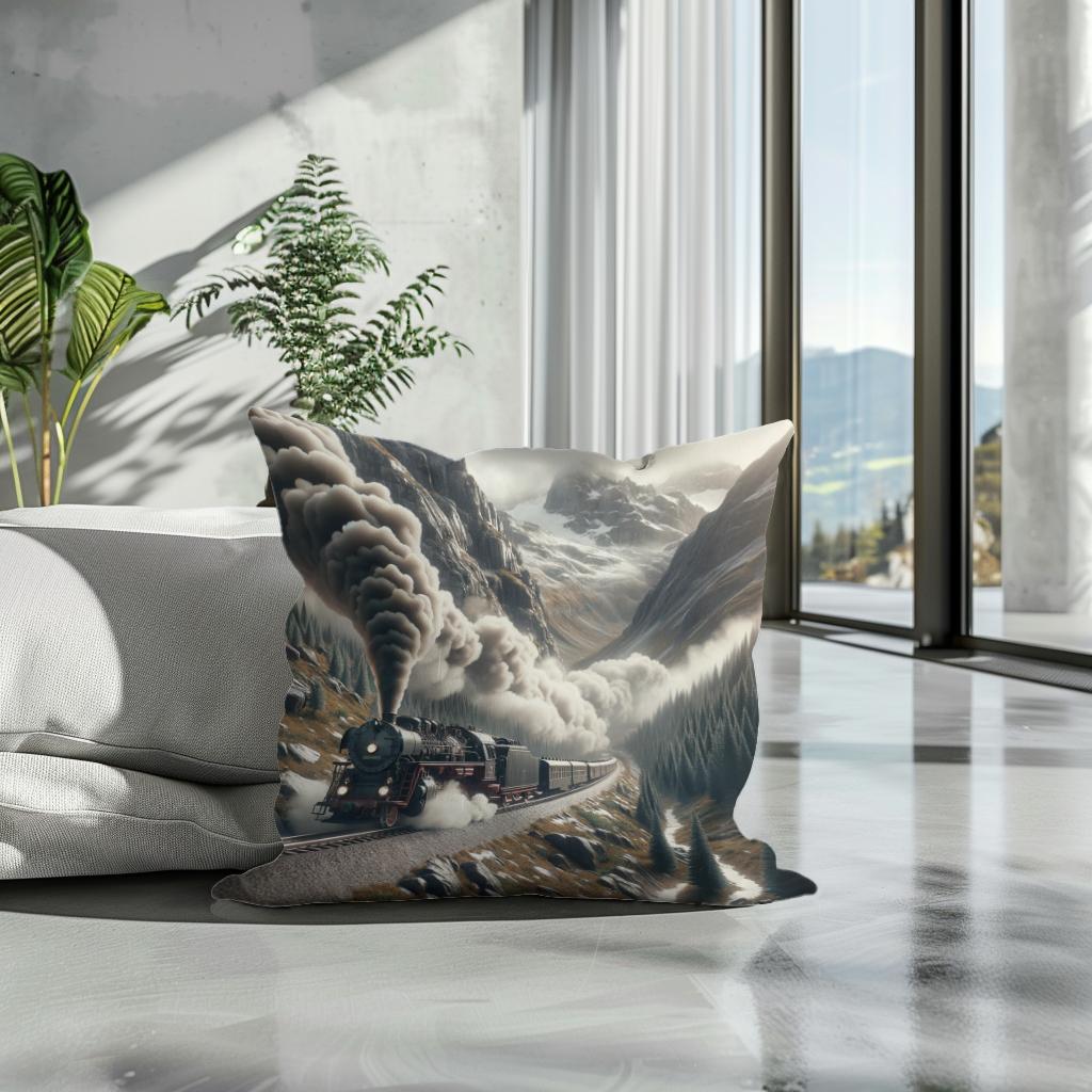 Mountain Pass Express Cotton Cushion