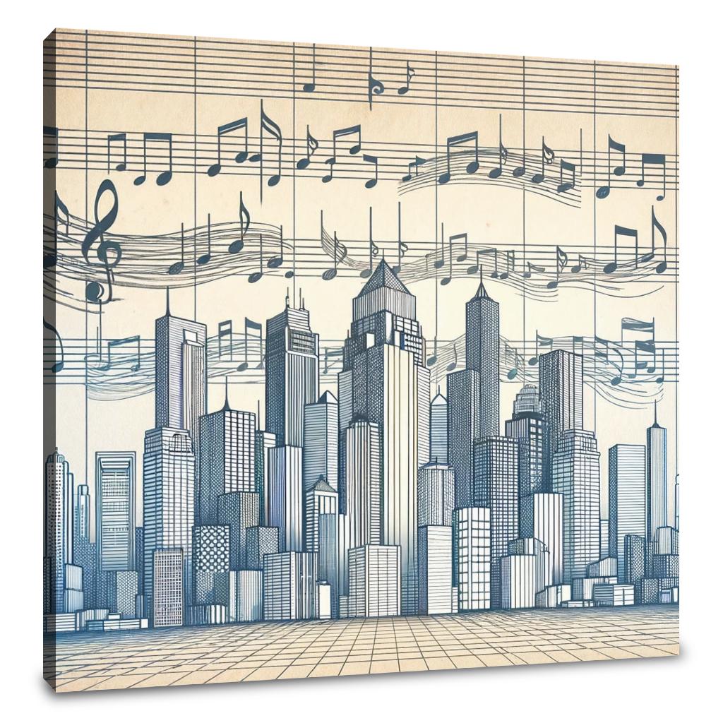 Melodic Skyline Canvas