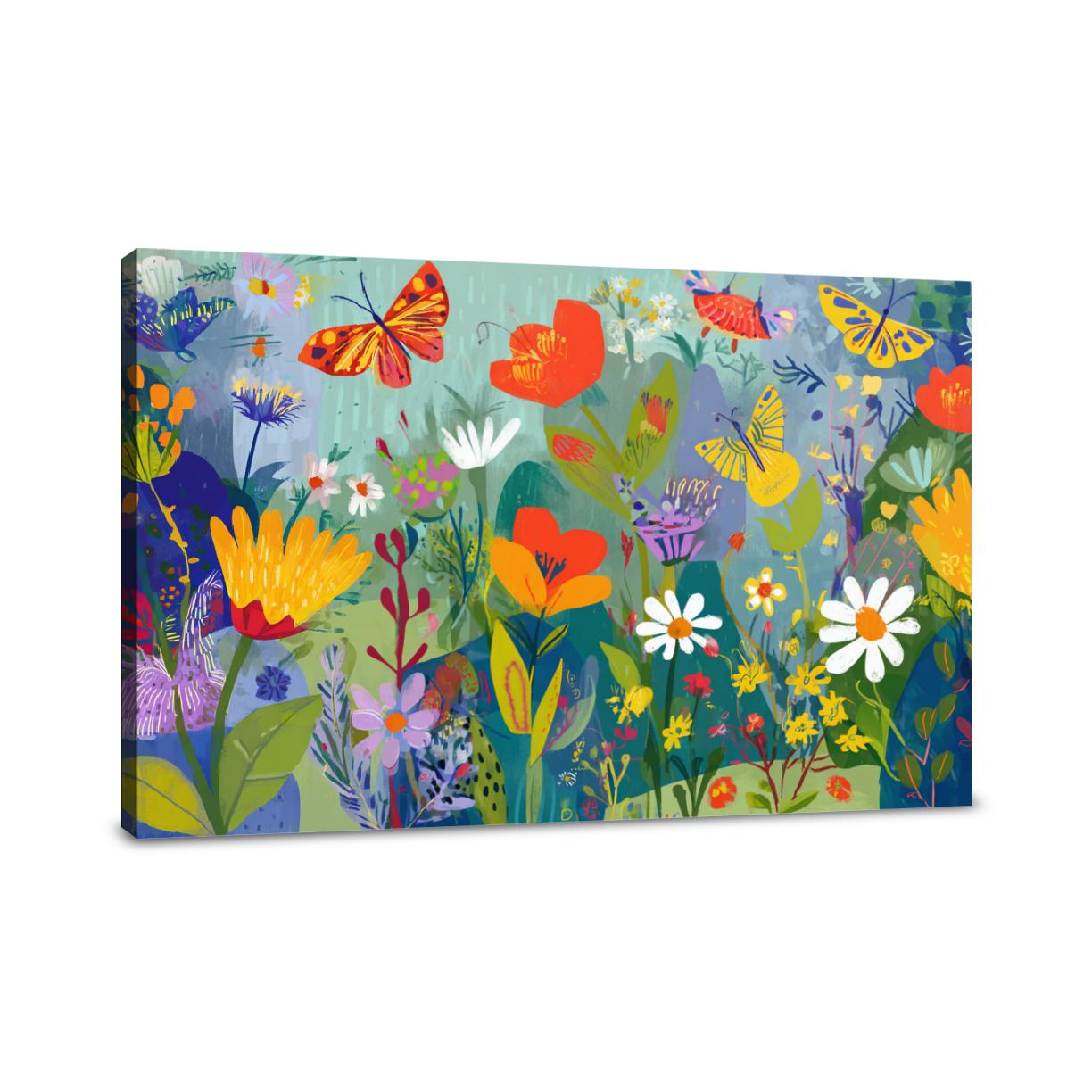 Wildflowers and Butterflies Canvas
