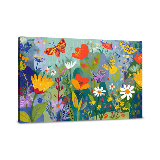 Wildflowers and Butterflies Canvas