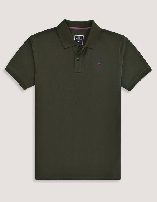 Olive Green  Regular Fit Cotton Polo Shirt
