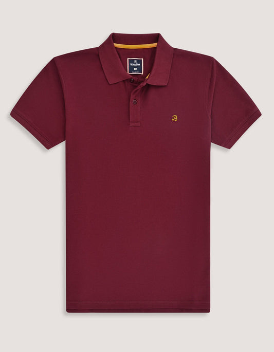 Maroon Regular Fit Cotton Polo Shirt
