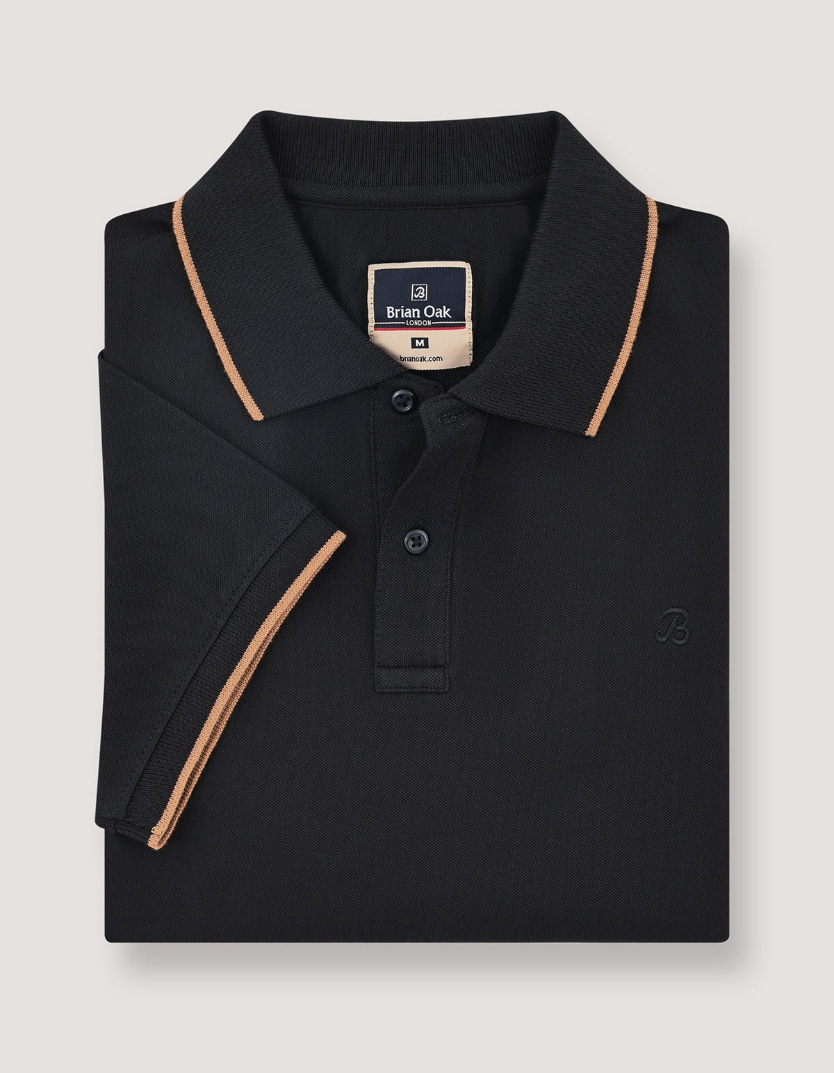 Black Pique Polo Shirt
