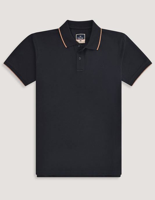 Black Pique Polo Shirt