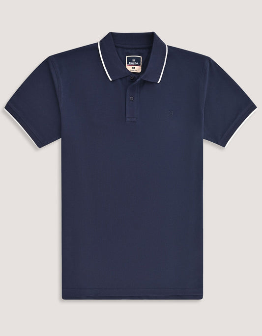Navy Regular Fit Cotton Polo Shirt