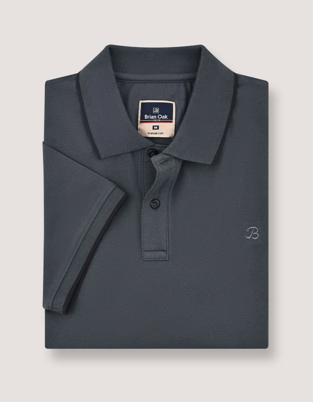 Charcoal Grey Pique Polo Shirt