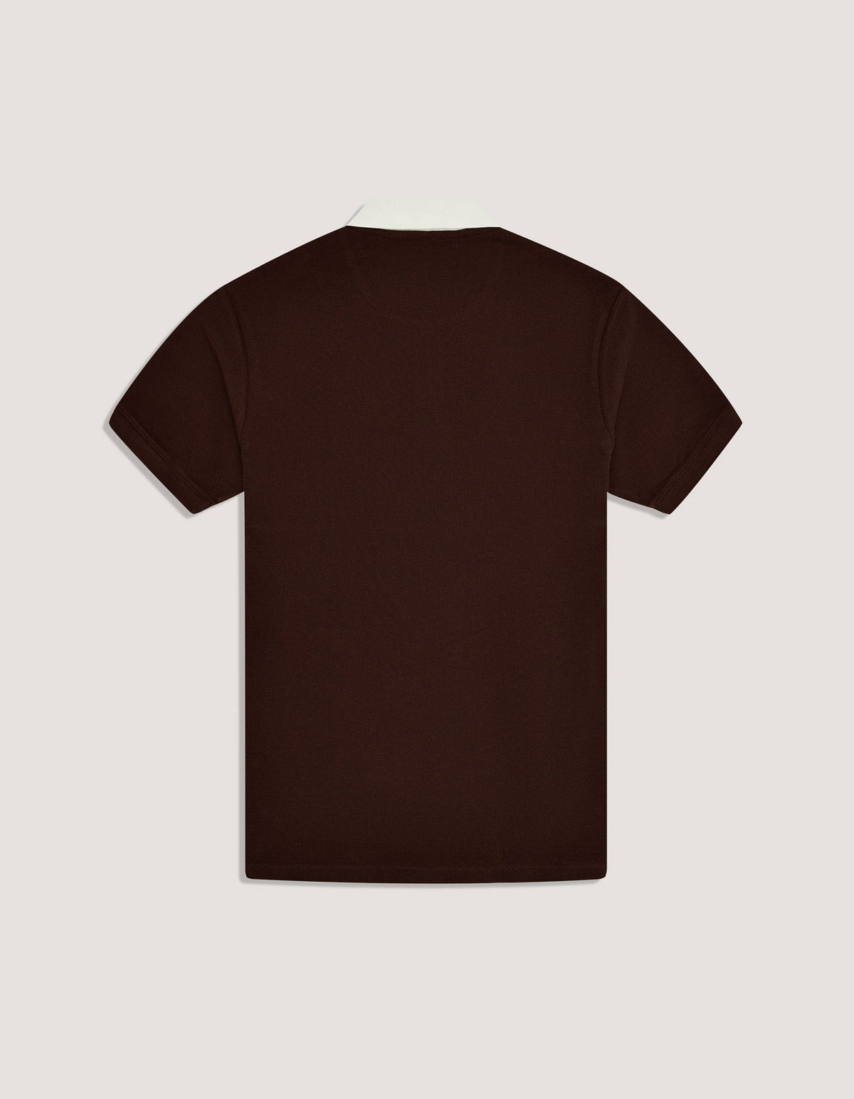 Brown Zip Neck Polo Shirt