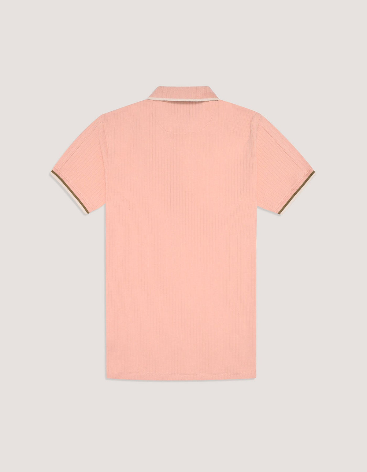 Pink Ribbed Cotton Polo Shirt