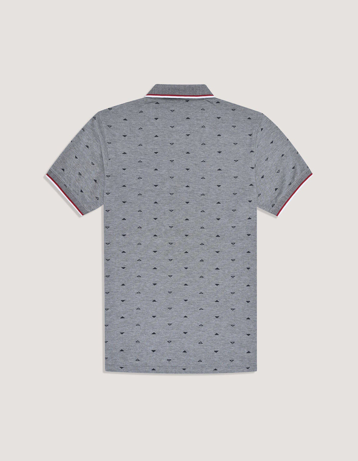 Navy Printed Cotton Polo Shirt
