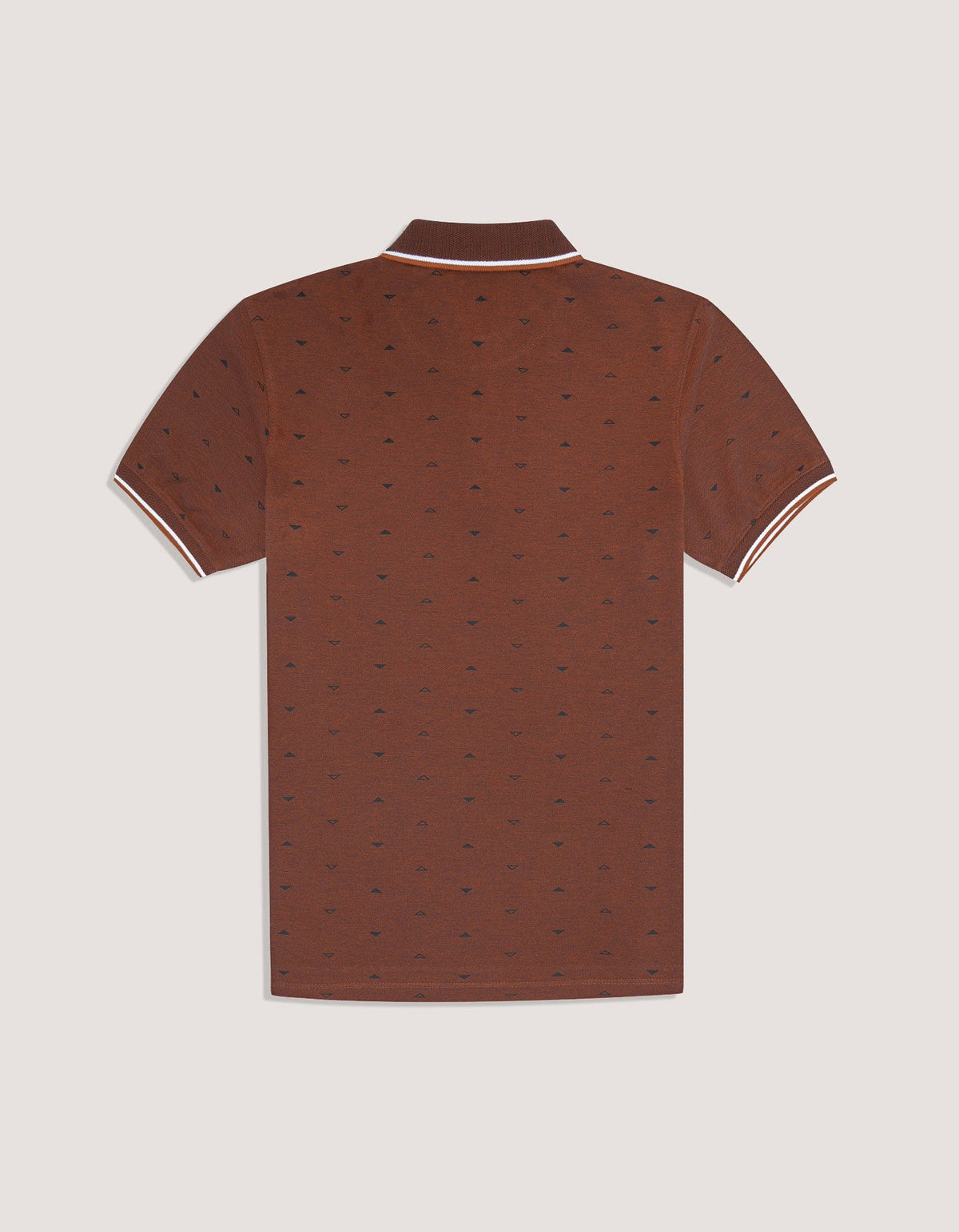 Rust Printed Cotton Polo Shirt