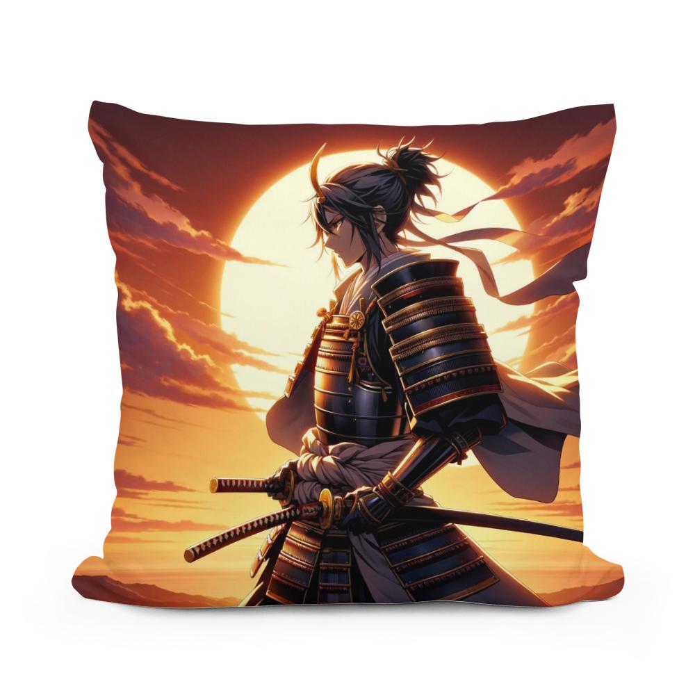 Sunset Samurai's Resolve Cotton Cushion
